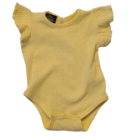 Other - Yellow Ruffled Sleeve Baby Bodysuit 0-3M
